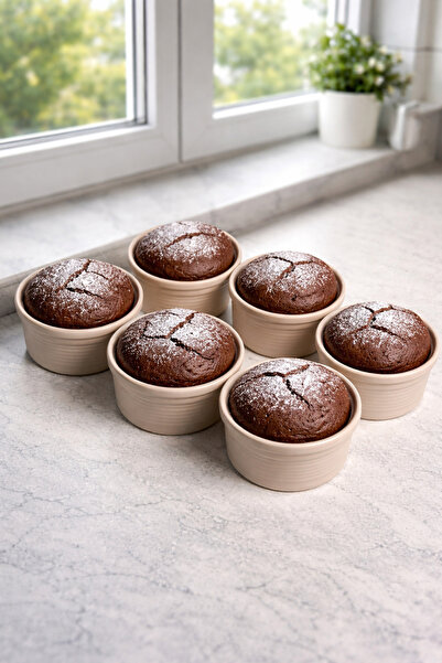 Dore Voir 6 Ceramic Soufflé Bowls Diameter 9 cm