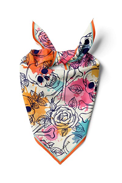 Modabutik A19 Violla Renkli Kurukafalı Bandana