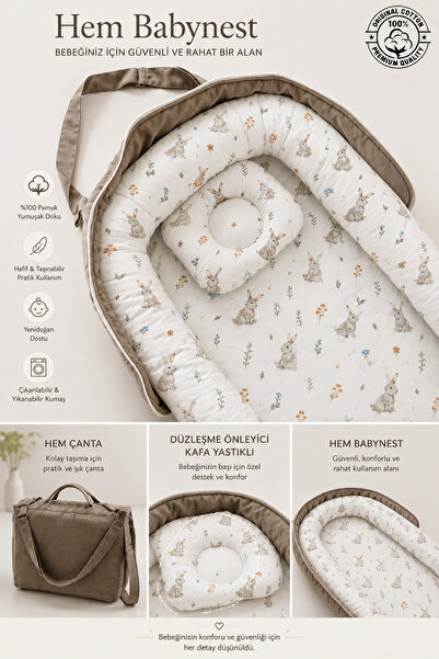 Jaju Baby Jajubaby Tavşan Çantalı Babynest Bebek Çantası Taşınabilir Anne Yan...