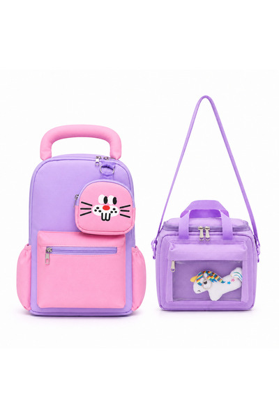 QUOVO مجموعة حقائب رياض الأطفال ذات التصميم الخاص على طراز Kawaii مقاومة للما...