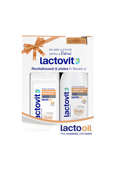 Lactovit Pachet Lactovit Gel de dus 600 ml si Lapte de corp 400 ml Lacto Oil