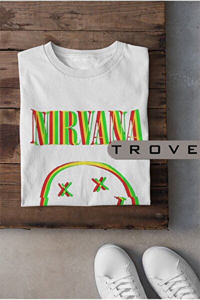 TROVE Unisex Γυναικεία Ανδρική Nirvana Halucination 100% βαμβακερή εμπριμέ ασ...