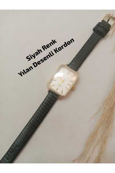 Brality Retro Vintage Model Kadın Kol Saati Oval GOLD Renk Kasa , Siyah Renk ...