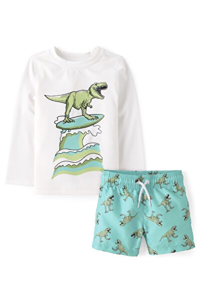 The Children's Place Baby And Toddler Boys Print Rashguard 2-Piece Swimsuit
