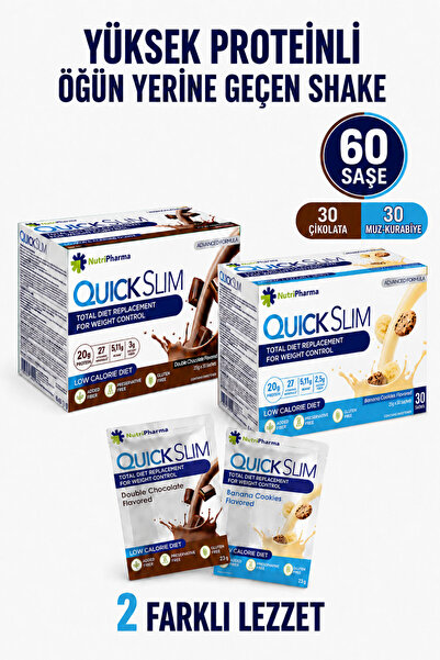 NUTRIPHARMA مسحوق طعام سريع النحافة عالي البروتين، 60 وجبة مخفوقة (صندوقين مع...