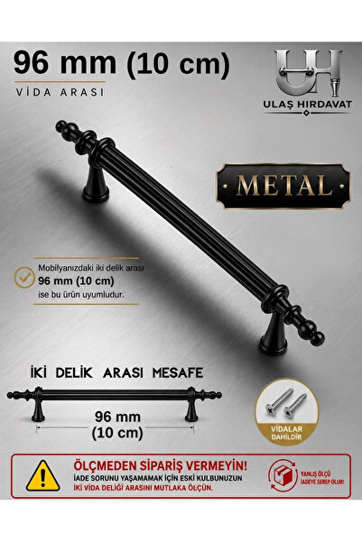 Ulaş Hırdavat Lüx Dolap Çekmece Kulpu Kumru Kulp 1 Adet 96mm Mobilya Kulpları...