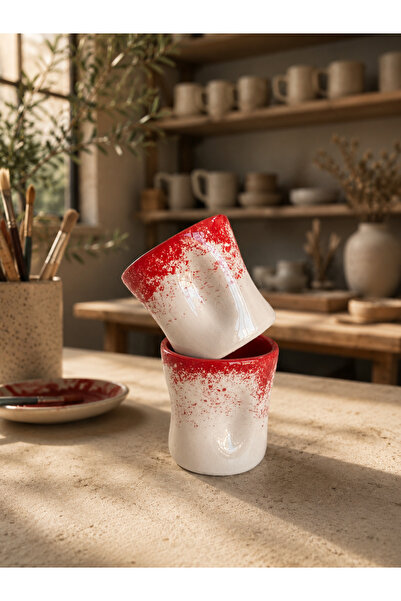 MeGgDecor 2’li Kırmızı Organic Kare Kupa