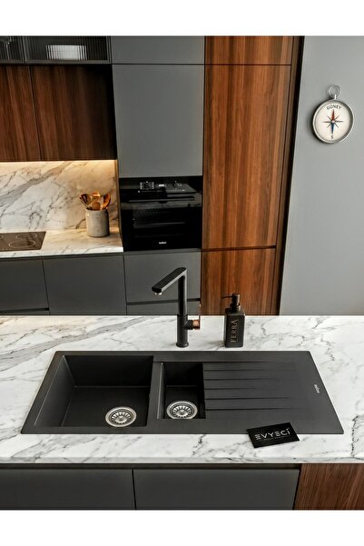 RealStone Real Stone P005 Troya 100 Antrasit Granit Mutfak Eviyesi