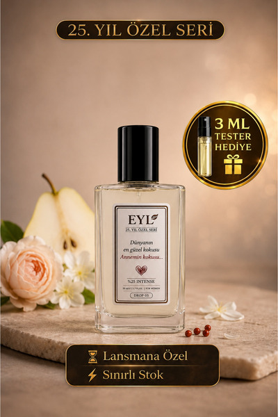 EYL COSMETIC ANNEMİN KOKUSU %25 Esans EDP 50 ml Kadın Parfüm Temiz Pudramsı Ç...