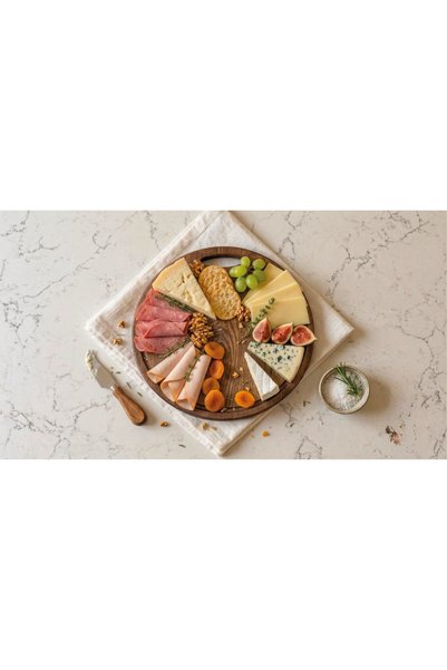 fam wood art Wooden Round Handle Cutting Board Pizza Plate Presentation Plate