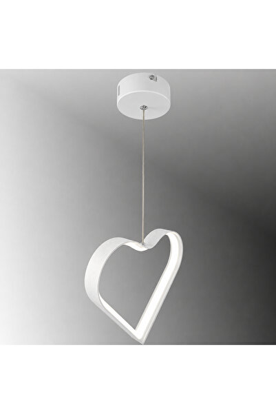 TT AYDINLATMA TT901-1-BY ( 3 RENK IŞIK LEDLİ ) Kalp Modeli Mat Beyaz Led Avize