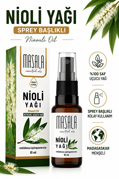 Masala Nioli Uçucu Yağı %100 Saf Özel Sprey Başlıklı Seyreltilmemiş ( Niaouli Essential Oil )
