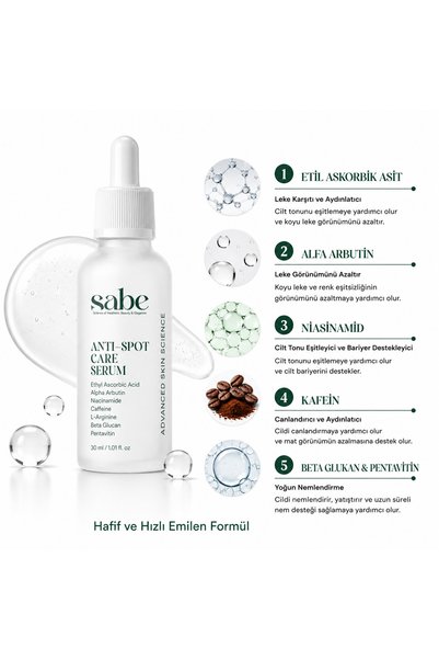 sabe Anti Spot Care Serum 30 ml |   Anti-Blemish Serum with Alpha Arbutin, Niacinamide and Vitamin C