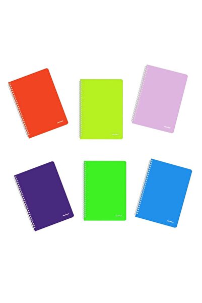 Mopak Neon serija spiralnih sveski, PP omot, A4, 60 listova, karirani, 6 komada