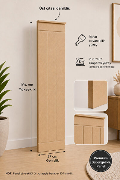 wood life Dekoratif Duvar Paneli ( 27*105 )Boyanabilir Ahşap Ham Mdf Duvar Pa...