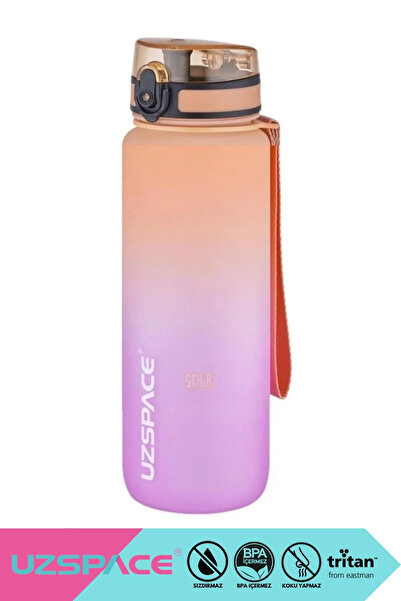 Uzspace 800ml Large Size Soft Touch Double Color Motivational Tritan Water Bo...