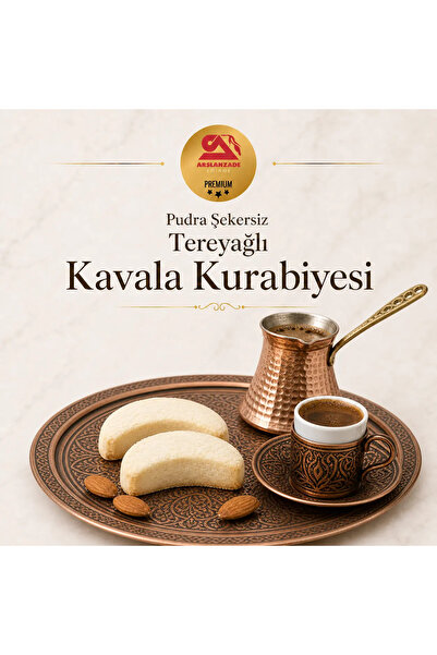 Arslanzade Pudra Şekersiz %100 Tereyağlı Kavala Kurabiyesi Ay 500gr