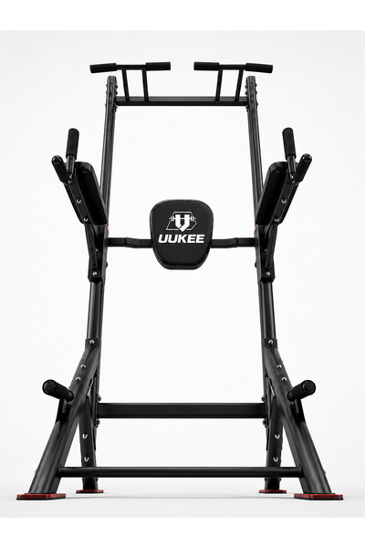 UUKEE Power Tower Pull Up Bar, 450 LBS Dip Station for Home Gym Strength Trai...