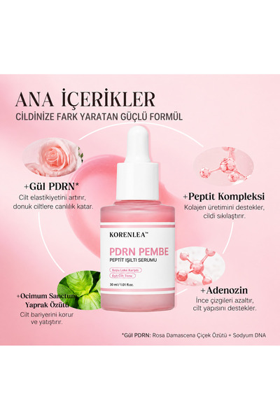 Kozmetik Korenlea PDRN Pink Peptide Serum