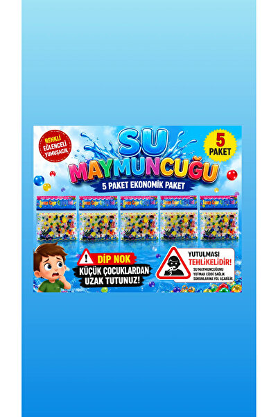 Bloomin 5 Paket Renkli Su Maymunu Akvaryum Süsü Suda Büyüyen Kristal Toplar