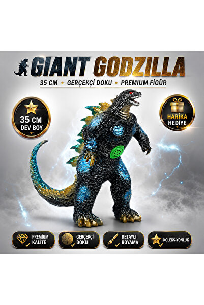 e-life shop Gerçekçi Görünümlü Özel Dokulu Godzilla vs. Kong Giant Godzilla E...
