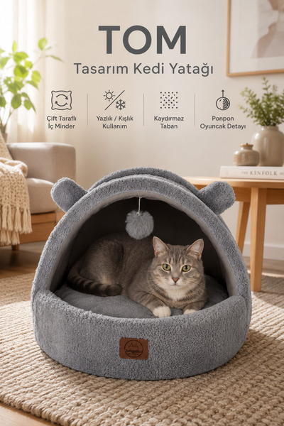 Jungolica Pet Products Tom, Çıkarılabilir Minderli, Ultra Yumuşak, Konforlu, ...