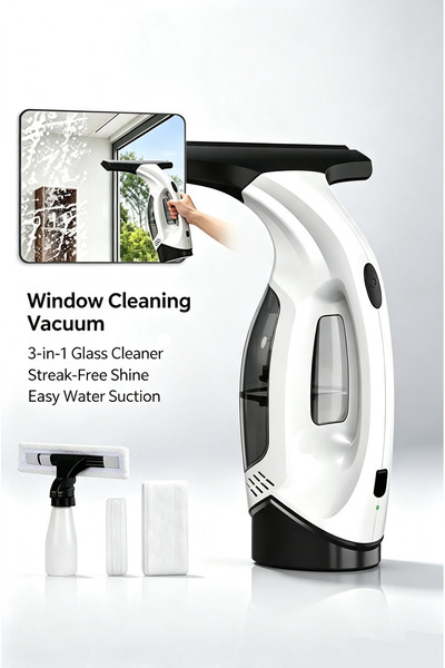 YILUX Window Vacuum Squeegee Cordless, 2000Pa Electric Window Cleaner Tool wi...