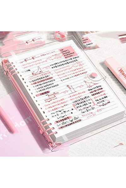 Choice pink 60 Sheets of 120-Page Transparent Soft Leather Loose-Leaf Noteboo...