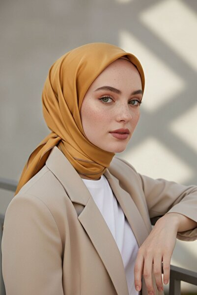 Vissona Μονόχρωμο κασκόλ από 100% μετάξι Twill με σχέδιο 90x90 εκ. Μέθοδος ρα...