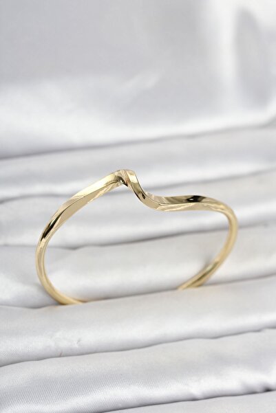 Inure Jewelry سوار نسائي من النحاس ذهبي اللون بتصميم متعرج