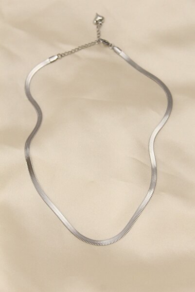 Inure Jewelry 316L Steel Silver Color 45 cm Italian Chain Model Women's Necklace