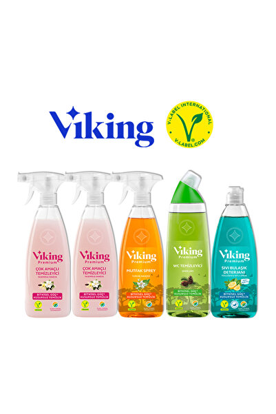 Viking Premium 5'li (Mutfak,Banyo,Çok Amaçlıx2 ,Wc Temizleyici) Paket 750 ml