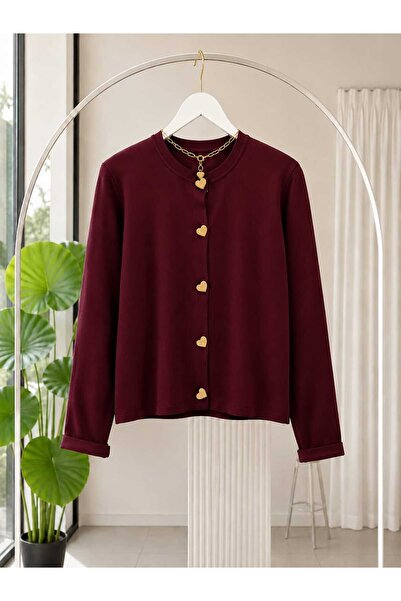 MODA VEDAT Heart Buttoned Knitwear Cardigan -211