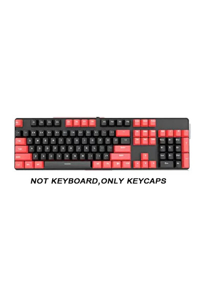 Choice Red black 104pcs ABS Universal Mechanical Keyboard Keycaps Ergonomic B...