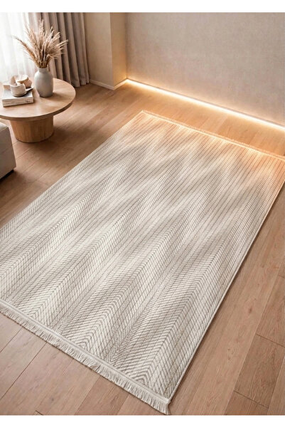 AVEN HOME Modern Püsküllü Kaymaz Salon Halısı - Koridor Mutfak Halısı - Yolluk