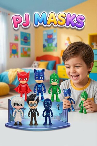 Tıfıl Toys Pj Masks Pijamaskeliler Catboy Owlette Gekko 6'lı 10 Parça Aksesua...