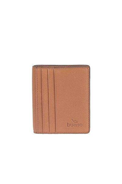 BUENO Tan Dark Leather Wallet