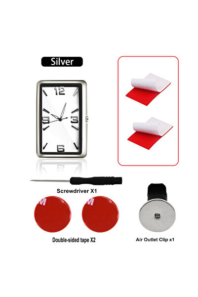 Choice10 Vertical Silver Cilp High Quality Car Clock Automobile Internal Stic...