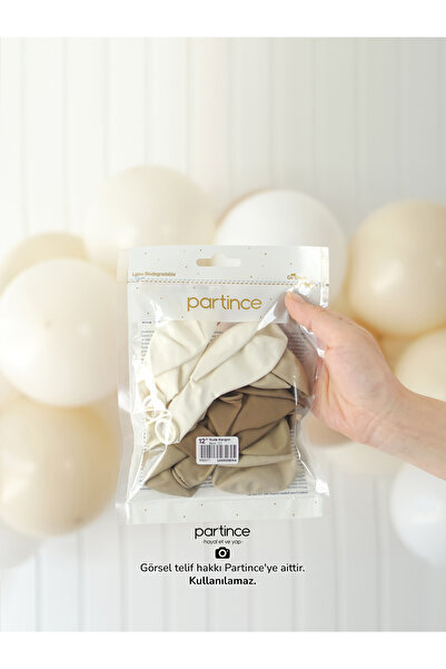 partince 12 Adet Standart Boy 12'' Nude Karışık Balon