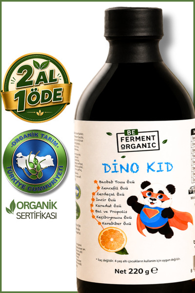 BE FERMENT Organik Dino Kids | Probiyotik Ve C Vitaminli Organik Öz Karışımlı...