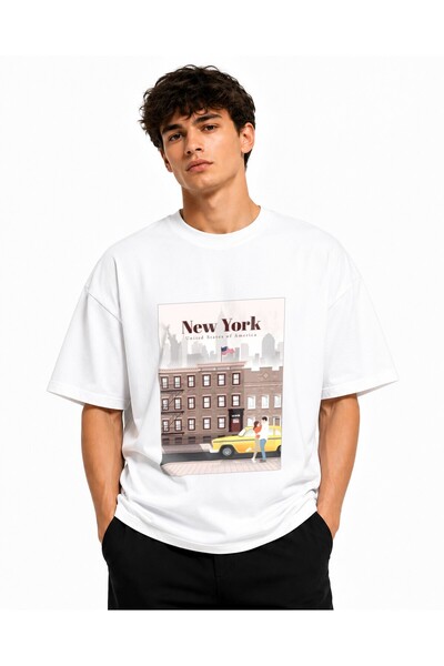 Inscriptie Tricou Unisex Bumbac Premium Casual " New York, Love "