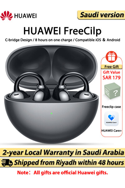Huawei FreeClip Wireless Bluetooth Earphones, Futuristic Aesthetic Design, Op...