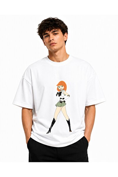 Inscriptie Tricou Unisex Bumbac Premium Casual " Kim Possible sailor moon "