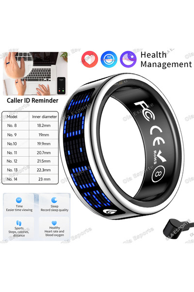 Choice8 11 White Call ID Reminder Smart Ring Display Screen and Touch,Tasbih ...