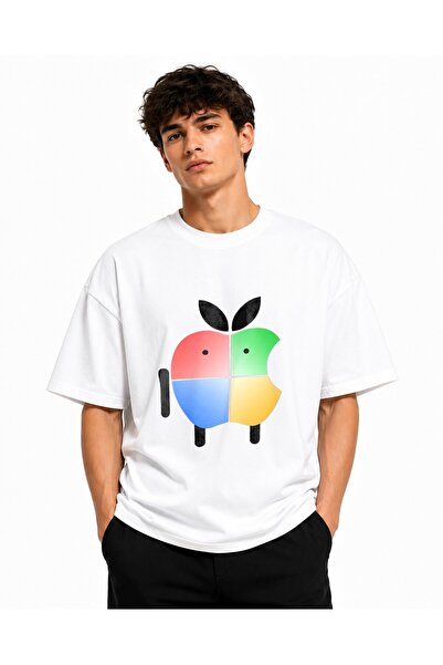 Inscriptie Унисекс премиум памучна ежедневна тениска с лого на Android, Apple...