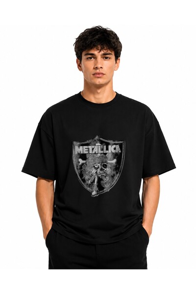 Inscriptie Tricou Unisex Bumbac Premium Casual " Metallica raiders skull "