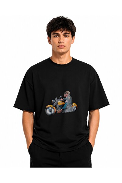 Inscriptie Unisex Premium Cotton Casual T-Shirt "Motorcyclist"