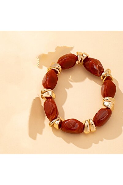 Choice Red A Women's Bracelet with Acrylic Irregular-Shaped Beads, Bohemian S...