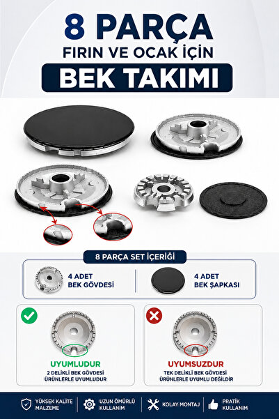 Bosch Ocak Için Döküm Şapka Bek Takımı Mat