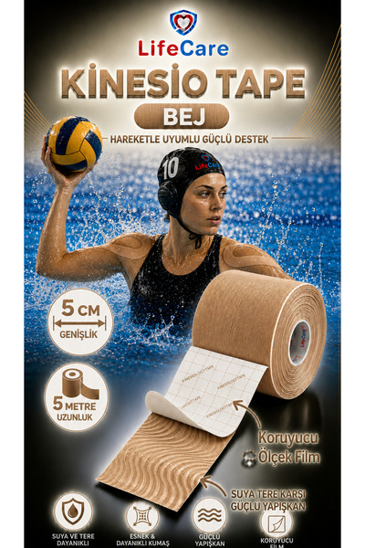 Life Care Kinesio Tape Ten Bej Rengi 5cm X 5m Ağrı Bandı